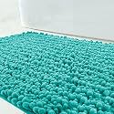 Yimobra Original Luxury Chenille Bath Mat, 55.1 x 24 Inches, Soft Shaggy and Comfortable, Large Size, Super Absorbent and Thick, Non-Slip, Machine Washable, Perfect for Bathroom, Lake Blue