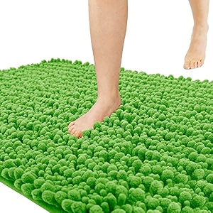yimobra original luxury chenille bathroom rug mat 602 x 24 inches soft shaggy and comfortable large size super absorbent and thick non-slip machine washable perfect for bath room moss
