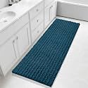 Yimobra Bathroom Runner Rug 60x24 Inch - Extra Long Non Slip Chenille Bath Mat, Soft &amp; Absorbent, Machine Washable Shaggy Hallway Carpet for Vanity Tub Shower, Peacock Blue Home Decor Accessories