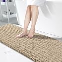 Yimobra Bathroom Runner Rug 70x24 Inch - Extra Long Non Slip Chenille Bath Mat, Soft &amp; Absorbent, Machine Washable Shaggy Hallway Carpet for Vanity Tub Shower, Camel Home Decor Accessories