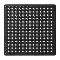 Yimobra Square Shower Floor Mat Non Slip, 21"X21" Machine Washable Bath Tub Mat, Soft on Feet, Bathmat with Drain Holes and Suction Cups, Fast Draining, Black
