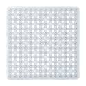 Yimobra Square Shower Floor Mat Non Slip, 21"X21" Machine Washable Bath Tub Mat, Soft on Feet, Bathmat with Drain Holes and Suction Cups, Fast Draining, Clear