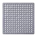 Yimobra Square Shower Floor Mat Non Slip, 21"X21" Machine Washable Bath Tub Mat, Soft on Feet, Bathmat with Drain Holes and Suction Cups, Fast Draining, Grey