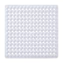 Yimobra Square Shower Floor Mat Non Slip, 21"X21" Machine Washable Bath Tub Mat, Soft on Feet, Bathmat with Drain Holes and Suction Cups, Fast Draining, White