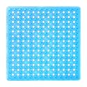 Yimobra Square Shower Floor Mat Non Slip, 21"X21" Machine Washable Bath Tub Mat, Soft on Feet, Bathmat with Drain Holes and Suction Cups, Fast Draining, Clear Blue