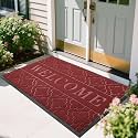 Yimobra Welcome Mat Outdoor Indoor, 60x36 Red, Non Slip Heavy Duty Doormat