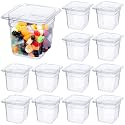 Yinder 12 Pcs 1/6 Size Clear Plastic Food Pans Stackable,6'' Deep