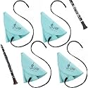 Yinder 4 Clarinet Swab Cloth Clarinet Cleaner Cleaning,Light Blue