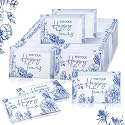 Yinder 60 Bulk Happy Tears Tissue Packs for Wedding 3 Ply Pocket Size Tissues Packs for Guests Facial Individual Wedding Favors Party Supplies Travel Graduation Celebration(Blue Flower)