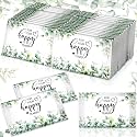 Yinder 60 Bulk Happy Tears Tissue Packs for Wedding 3 Ply Pocket Size Tissues Packs for Guests Facial Individual Wedding Favors Party Supplies Travel Graduation Celebration(Green Leaf)
