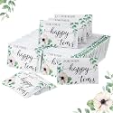 Yinder 60 Bulk Happy Tears Tissue Packs for Wedding 3 Ply,Green Flower