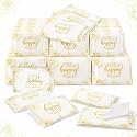 Yinder 60 Bulk Happy Tears Tissue Packs for Wedding 3 Ply Pocket Size Tissues Packs for Guests Facial Individual Wedding Favors Party Supplies Travel Graduation Celebration(Gold Flower)