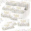 Yinder 60 Bulk Happy Tears Tissue Packs for Wedding 3 Ply Pocket Size Tissues Packs for Guests Facial Individual Wedding Favors Party Supplies Travel Graduation Celebration(Gold Floral)