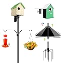 YINGYM Bird House Pole for Outdoors with Metal Squirrel Baffle, 95 Inch
