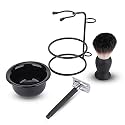Yinhing Men's Professional Beard Set With Safe Premium Brush Elegant Bowl Sturdy Stand Holder Essential Mustache Grooming Tools for Experience
