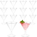 Yinkin 12 Pcs 2 oz Plastic Martini Glasses, Disposable Martini Cups, Clear