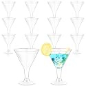 Yinkin 12 Pcs 7 oz Plastic Martini Glasses, Disposable Martini Cups, Clear