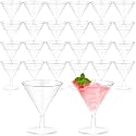 Yinkin 24 Pcs 2 oz Plastic Martini Glasses, Disposable Martini Cups, Clear