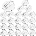 Yinkin 25 Pcs Mini Plastic Card Stands 1 Inch Round Base Clips,Clear