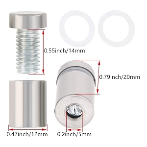 10pcs stainless steel sign holders standoff screws wall mounts acrylic glass advertising nails silver tone advertising screws