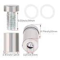 10pcs Stainless Steel Sign Holders Standoff Screws Wall Mounts Acrylic Glass Advertising Nails, Silver Tone Advertising Screws