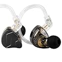 Yinyoo KZ ZSN Pro X in Ear Buds Earphones Hybrid Dynamic Driver Balanced Armature Earbuds Headphones Dual Driver 1DD 1BA Deep Bass Stereo Sound Ergonomic Comfortable Earphones (Black with mic)