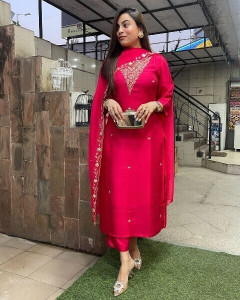 Yipsy Fashion Embroidered Kurta Palazzo Dupatta