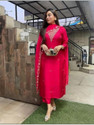 Yipsy Fashion Embroidered Kurta Palazzo Dupatta
