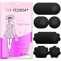 YISIBIA 40 Pairs Nipple Covers For Women Disposable Invisible &amp; Natural Satin Nipple Stickers Petals Breast Pasties