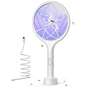 YISSVIC Electric Fly Swatter Bug Zapper Racket 4000 Volt Dual Modes Fly Zapper Rechargeable for Indoor Home Office Backyard Patio Camping (White-1 Pack)