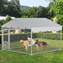 YITAHOME Outdoor Dog Kennel with Rotating Feeder Bowls