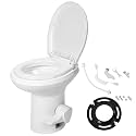 YITAMOTOR RV Toilet, High Profile Gravity Flush Toilet with Hand Sprayer, Pedal Flush for Car Travel Motorhome Caravan