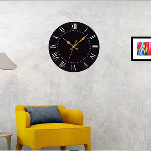 yixt analog 37 cm x 37 cm wall clock black without glass standard