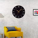 YIXT Analog 37 cm X 37 cm Wall Clock (Black, Without Glass, Standard)