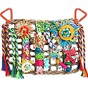 Foraging Toys for Parakeets Cockatiel Conures Lovebirds - Seagrass Wall with Various Bird Toys