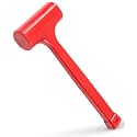 YIYITOOLS 1LB Dead Blow Hammer- Red, Mallet | Machinist Tools | Unibody Molded | Checkered Grip | Spark and Rebound Resistant