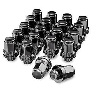 yizbap 20pcs 12x15 black lug nuts m12x15 mag seat lug nuts 14634 tall 131634 21mm hex for tacoma 4 runner camry sienna lexus