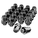 YIZBAP 20PCS 12x1.5 Black Lug Nuts, M12x1.5 Mag Seat Lug Nuts 1.46" Tall 13/16" (21mm) Hex for Tacoma 4 Runner Camry Sienna Lexus