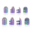 Yizzvb 8 Pcs Sewing Thimbles, 2 Sizes Metal Thimble Sewing Finger Protector