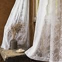 YJ YANJUN Vintage Lace Curtains 108 Inches Long-Victorian Floral White Sheer Curtain Panels for Patio Sliding Door Living Room Embroidered Scalloped Floor to Ceiling Drapes 9ft 104 Wide 2 Panels