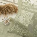 YJ YANJUN Vintage Lace Curtains 54 Inch Length-Victorian Floral Pattern Sage Green Sheer Curtains for Bedroom Laundry Room Light Filtering Boho Kitchen Small Window Treatments W52 X L54 Sage 2 Panels