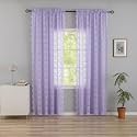 YJ YANJUN Vintage Lace Curtains 84 Inches Long-Victorian Floral Pattern Lavender Sheer Curtain Panels for Living Room Bedroom,Light Filtering, Romantic Girly Drapes 2 Panels 52W x 84L Light Purple