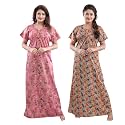 YKI Women39sGirls Cotton Fabric Beautiful Print NightyNightgownNightwearNightdress