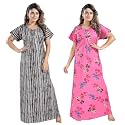YKI Women39sGirls Cotton Fabric Beautiful Print NightyNightgownNightwearNightdress