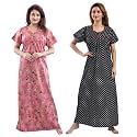 YKI Women39sGirls Cotton Fabric Beautiful Print NightyNightgownNightwearNightdress