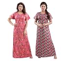 YKI Women39sGirls Cotton Fabric Beautiful Print NightyNightgownNightwearNightdress