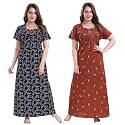 YKI Women39sGirls Cotton Fabric Beautiful Print NightyNightgownNightwearNightdress