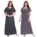YKI Women39sGirls Cotton Fabric Beautiful Print NightyNightgownNightwearNightdress