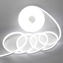 YM E-Bright LED Neon Strip Lights, 16.4ft 600SMD White Waterproof 12V