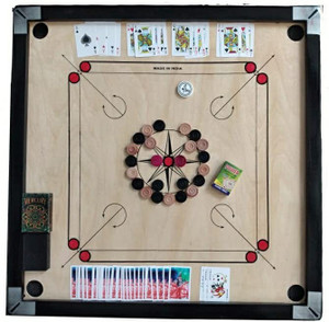 ymd matte large carrom board with 52 card wooden coins striker 32 x 32 inch 80 cm carrom board